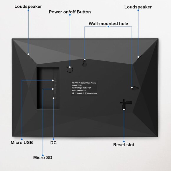 New in Box - Digital Picture Frame LOPEVI - Frameo 10.1 inch Smart WiFi Digital - Picture 6 of 6
